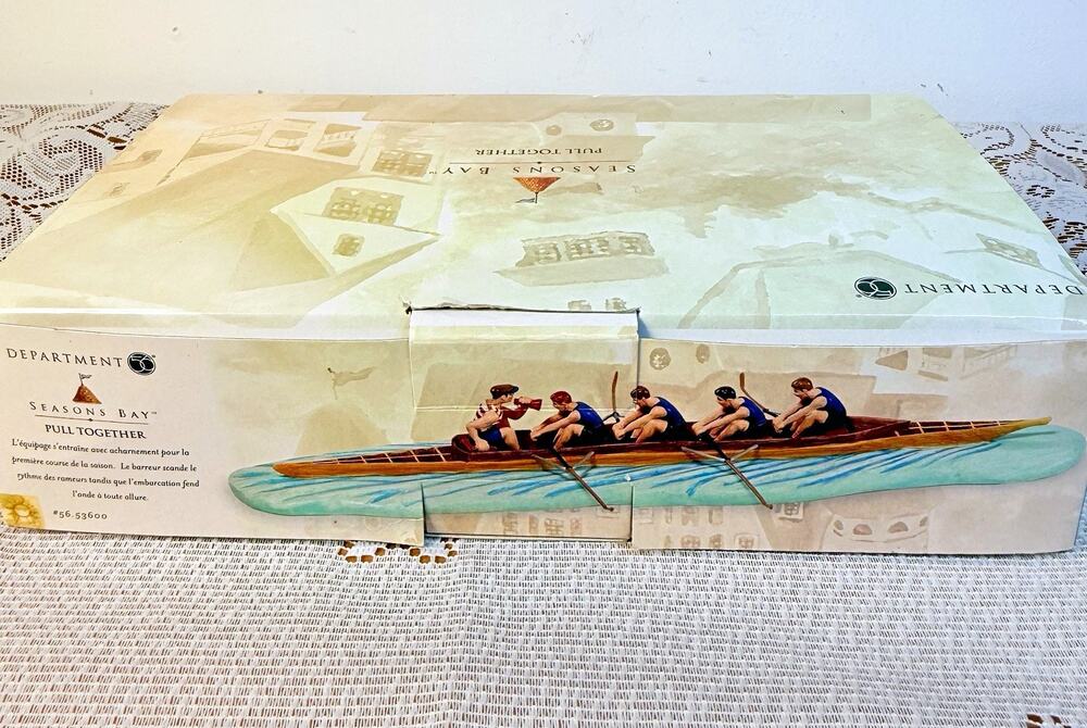 Department 56 Seasons Bay “Pull Together” Rowing Crew Figurine Resin Boxed
